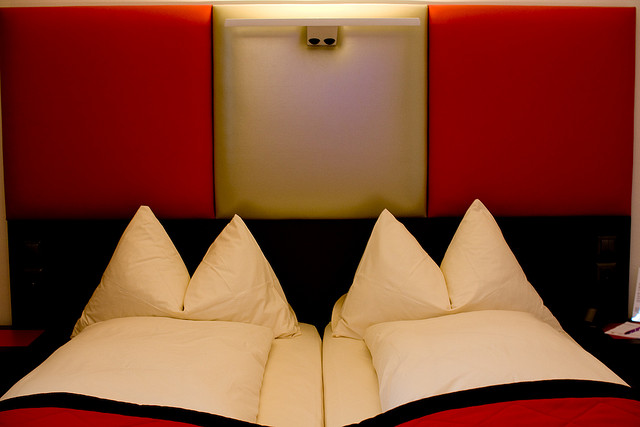 Two Beds with Pillows Image