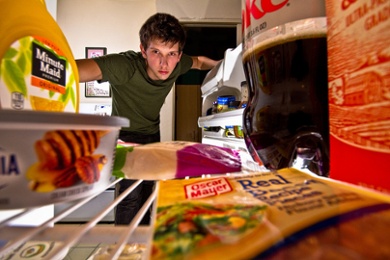 Teen Opening Fridge for Snack Image