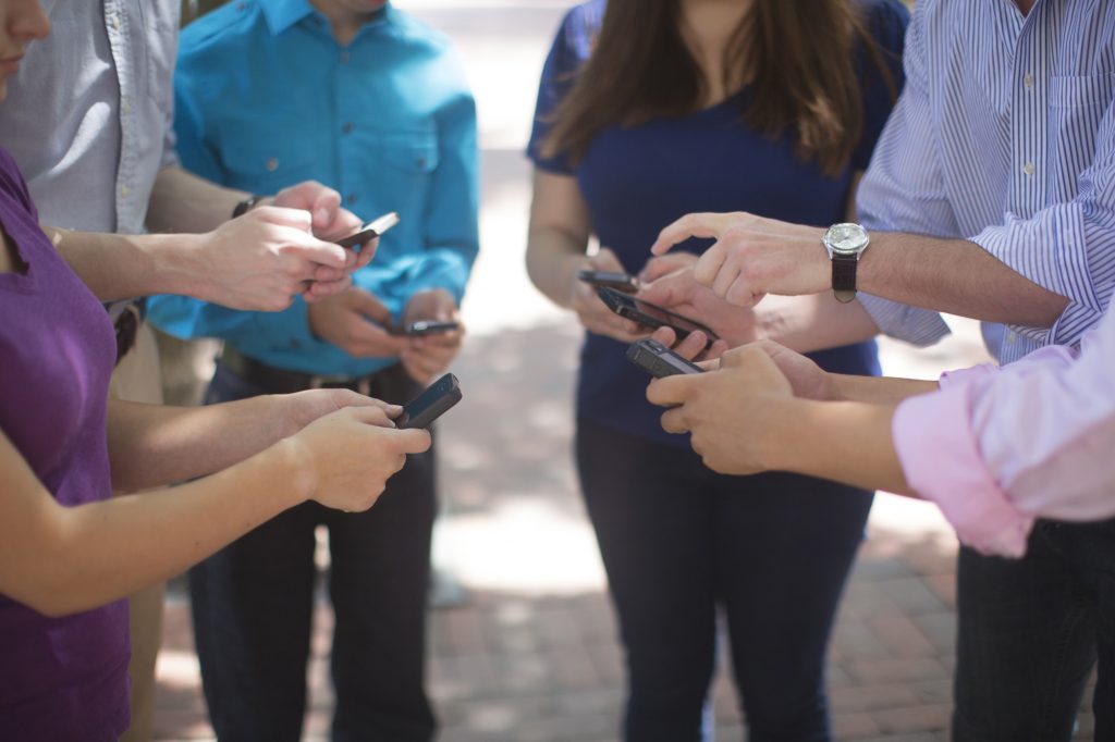 People on Cell Phones Image
